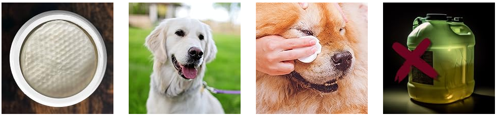 PUPPY LISA 狗狗眼部湿巾 - 泪痕清除、低过敏、美国制造、天然眼部湿巾，不刺激 - 含芦荟和洋甘菊 - 适用于小型犬的天然成分眼部湿巾